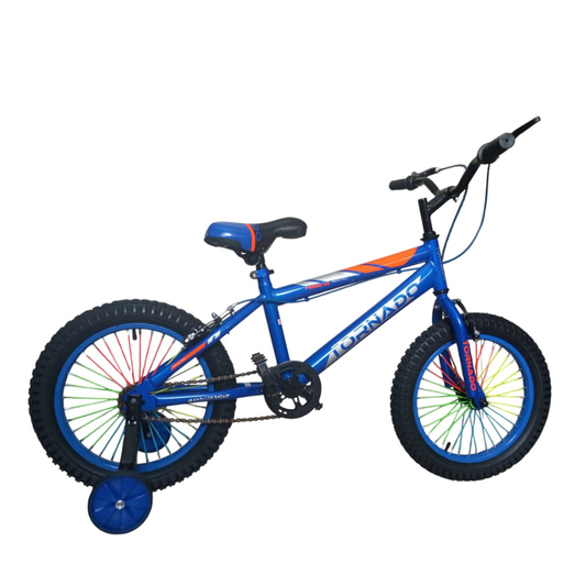Tornado 16-Inch Boys’ Kids Bicycle with Training Wheels Blue