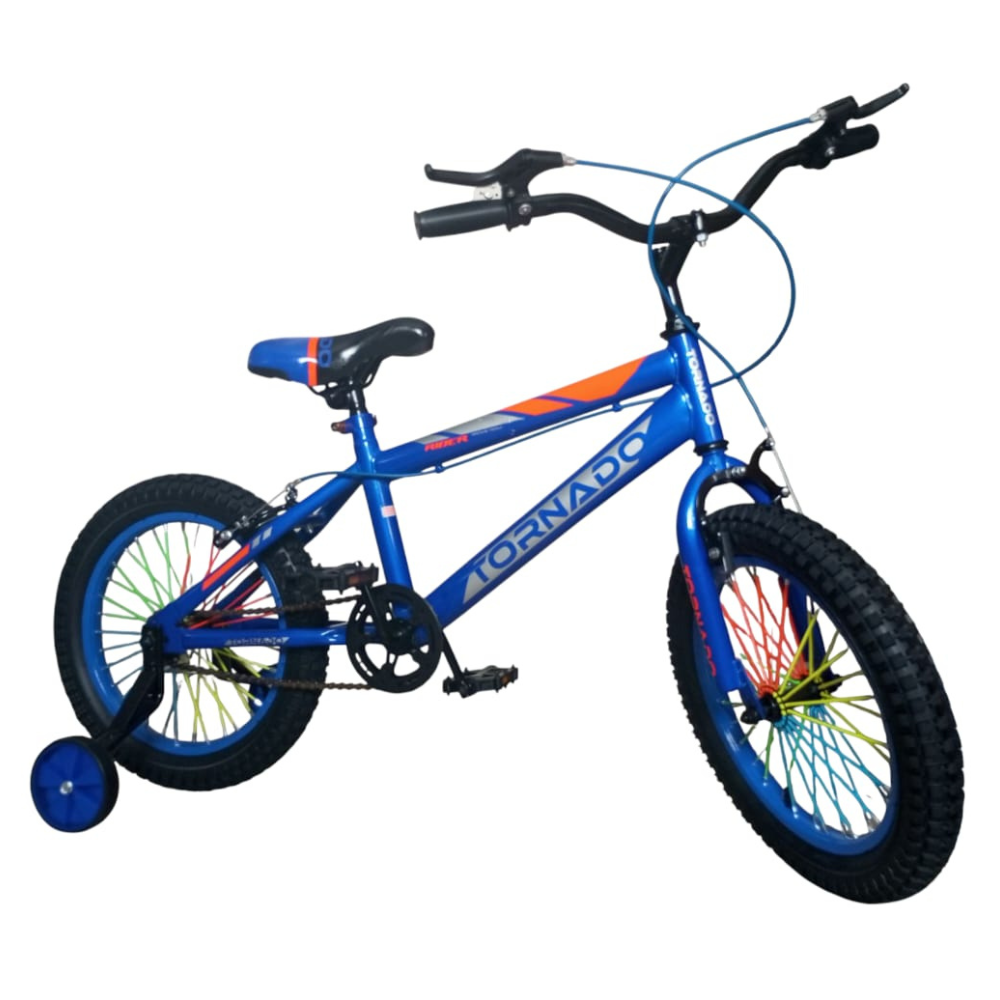 Tornado 16-Inch Boys’ Kids Bicycle with Training Wheels Blue