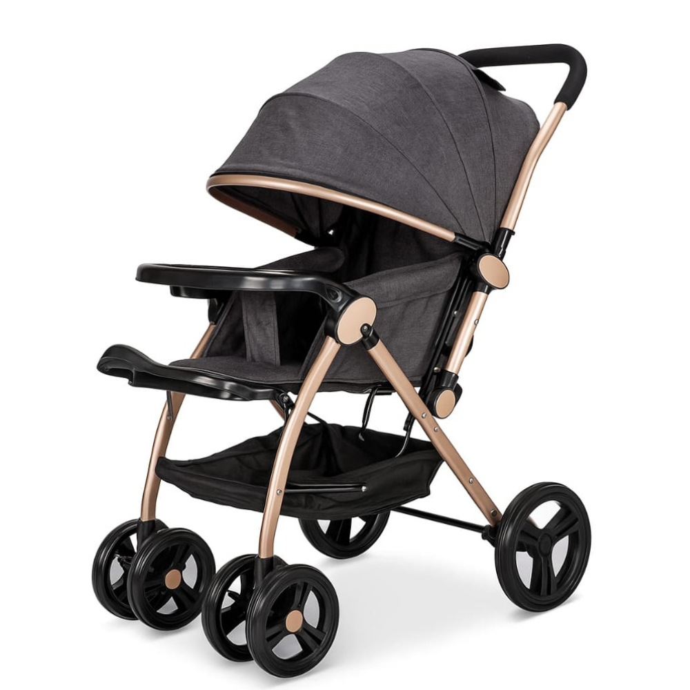 Premium Foldable Full-Sized Baby Stroller Gray
