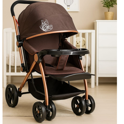 Premium Foldable Full-Sized Baby Stroller Brown