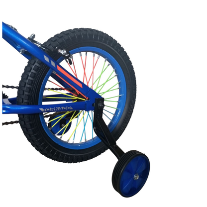 Tornado 16-Inch Boys’ Kids Bicycle with Training Wheels Blue