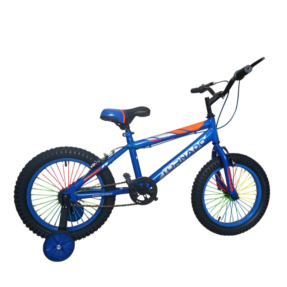 Tornado 16-Inch Boys’ Kids Bicycle with Training Wheels Blue